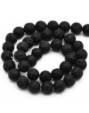 Lava natural. Color negro. 06 mm diámetro. 1 mm perforación. 60 unidades hilo (aproximado) Lava natural. Color negro. 06 mm diámetro. 1 mm perforación. 60 unidades hilo (aproximado)