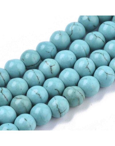Howlite sintético. Azul. 10 mm diámetro. 1 mm perforación. 38 unidades hilo (aproximado) Howlite sintético. Azul. 10 mm diámetro. 1 mm perforación. 38 unidades hilo (aproximado)