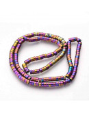 Hematite sintético. Heishi beads. Multicolor. 4x2 milímetros. 1 mm perforación. 200 uds hilo aprox. Hematite sintético. Heishi beads. Multicolor. 4x2 milímetros. 1 mm perforación. 200 uds hilo aprox.