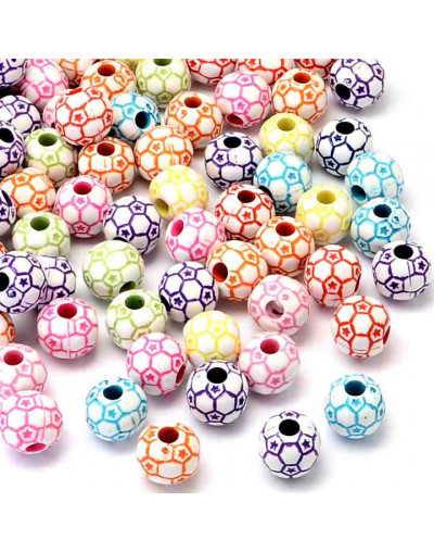 Deportes: Football. Varios colores. 12 milímetros diámetro. 4 mm perforación. 20 unidades.