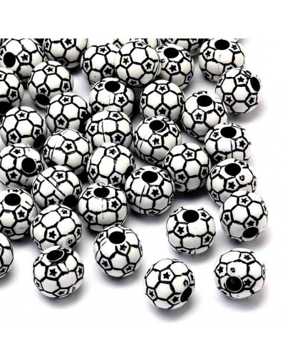 Deportes: Football. Color blanco/negro. 12 milímetros diámetro. 4 mm perforación. 20 unidades. Deportes: Football. Color blanco/negro. 12 milímetros diámetro. 4 mm perforación. 20 unidades.
