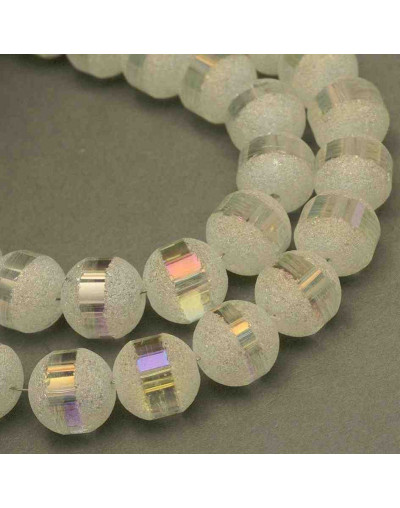 Opaco y brillante. Amarillo y plateado arcoiris. 4,5 mm. 1 mm perforación. 100 uds hilo (aprox).