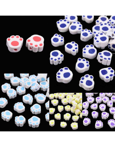 Huellas de perro. Varios colores. 9X10X5 milímetros. 1,2 mm de perforación. 10 unidades.