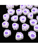 Huellas de perro. Varios colores. 9X10X5 milímetros. 1,2 mm de perforación. 10 unidades.