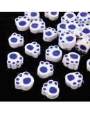 Huellas de perro. Varios colores. 9X10X5 milímetros. 1,2 mm de perforación. 10 unidades.