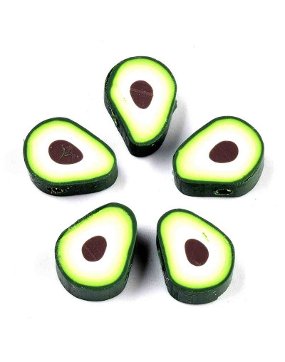 Aguacates. 11x9x5 milímetros. 2 milímetros perforación. 10 unidades. Aguacates. 11x9x5 milímetros. 2 milímetros perforación. 10 unidades.