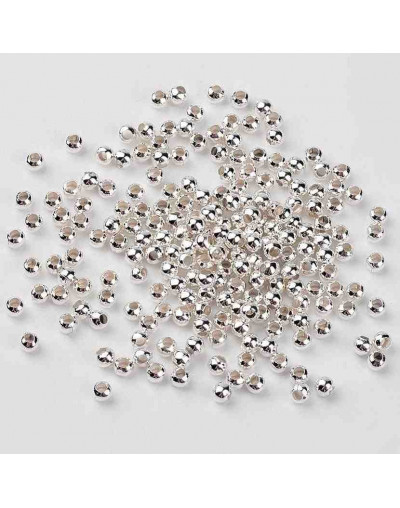 Separadores esfera Alloy Color plata antigua 4 mm diámetro 1 mm perforación 40 unidades
