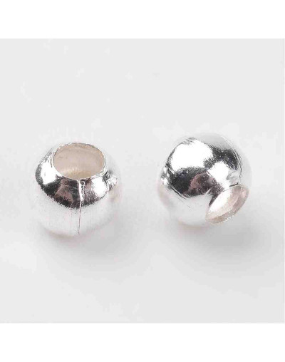 Separadores esfera Alloy Color plata antigua 4 mm diámetro 1 mm perforación 40 unidades