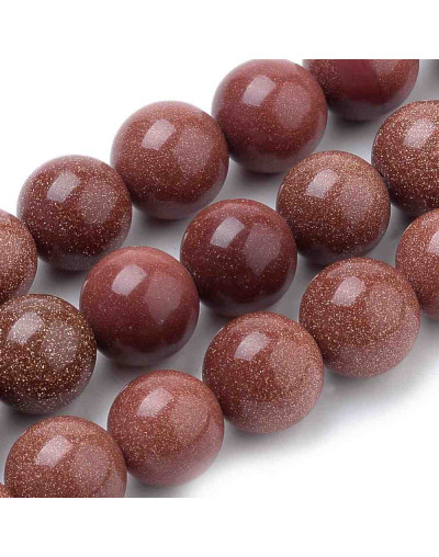 Aventurina café. 08 milímetros diámetro. 1 mm perforación. 45 unidades hilo (aproximado)