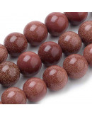 Aventurina café. 10 milímetros diámetro. 1 mm perforación. 35 unidades hilo (aproximado).