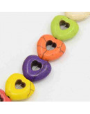 Howlite. Corazones. Colores variados. 15x15x5 mm. 1 mm perforación. 25 unidades hilo (aproximado) Howlite. Corazones. Colores variados. 15x15x5 mm. 1 mm perforación. 25 unidades hilo (aproximado)