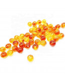 Imitación: Ambar. Esfera. 8 milímetros diámetro. 1,5 mm perforación. 50 unidades aproximado.