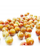 Imitación: Agata. Esfera. 8 milímetros diámetro. 1,5 mm perforación. 50 unidades aproximado.