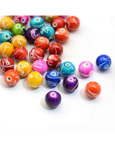 Spray Painted. Esferas. 06 milímetros diámetro. 1,5 mm perforación. 40 unidades aproximado.