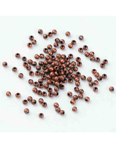 Separadores esfera Cobre Color cobre antiguo 4 mm diámetro 2 mm perforación 100 uds aproximado