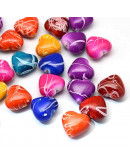 Spray Painted. Corazones. 18x20x11 milímetros. 3 milímetros perforación. 5 unidades.