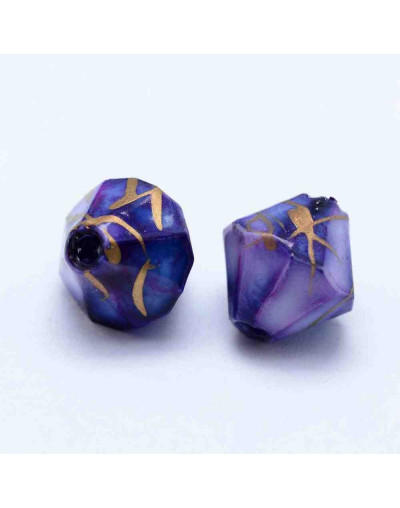 Spray Painted. Bi-cono. 7,5x7,5 milímetros. 1,5 mm perforación. 40 unidades aproximado.