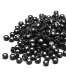 Estrella blanca. Moneda negra. 7 milímetros lado. 1,5 mm perforación. 100 unidades aproximado.