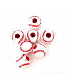 Deportes: Beisbol. Color blanco-rojo. 12 milímeros diámetro. 4 mm perforación. 20 unidades