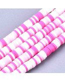 Discos. Color mixto. HotPink. 4 mm diámetro. 1 mm grosor. 1 mm perforación. 380~400 uds hilo.