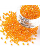 Chaquira. Cristal arcoiris. GOLD. 2 mm. 1 mm perforación. 40 gramos (2600 uds aprox)