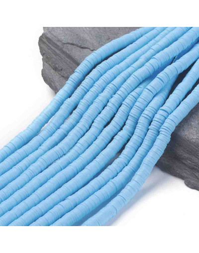 Discos. Color celeste. 4 milímetros diámetro. 1 mm grosor. 1 mm perforación. 380~400 uds hilo. Discos. Color celeste. 4 milímetros diámetro. 1 mm grosor. 1 mm perforación. 380~400 uds hilo.