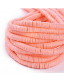 Discos. Color rosado suave. 4 milímetros diámetro. 1 mm grosor. 1 mm perforación. 380~400 uds hilo.