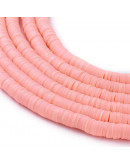 Discos. Color rosado suave. 4 milímetros diámetro. 1 mm grosor. 1 mm perforación. 380~400 uds hilo.