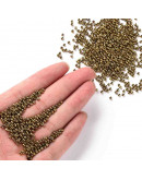 Chaquira. Color sólido metalizado. COCONUT BROWN. 2 mm. 1 mm perforación 40 gr (2600 uds aprox)