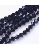 Bi-Cono. Negro. 4x4 milímetros. 1 mm perforación. 104 unidades hilo (aproximado).