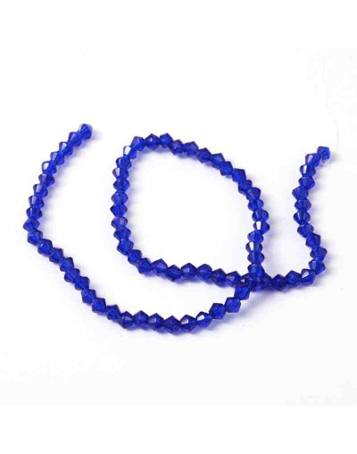 Bi-Cono. Azul. 4x4 milímetros. 1 mm perforación. 104 unidades hilo (aproximado).