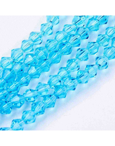 Bi-Cono. Celeste. 4x4 milímetros. 1 mm perforación. 104 unidades hilo (aproximado).