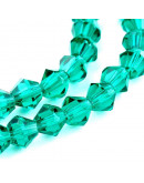 Bi-Cono. Verde. 4x4 milímetros. 1 mm perforación. 104 unidades hilo (aproximado).