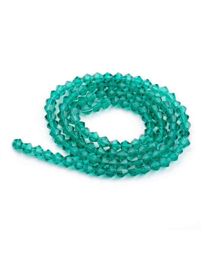 Bi-Cono. Verde. 4x4 milímetros. 1 mm perforación. 104 unidades hilo (aproximado).