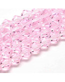 Bi-Cono. Rosado. 4x4 milímetros. 1 mm perforación. 104 unidades hilo (aproximado).