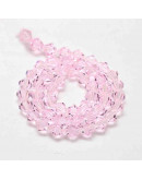 Bi-Cono. Rosado. 4x4 milímetros. 1 mm perforación. 104 unidades hilo (aproximado).