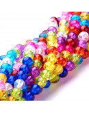 Esfera. Crackle Glass. Varios colores. 08 milímetros. 1 mm perforación. 45 uds hilo (aproximado).