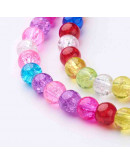 Esfera. Crackle Glass. Varios colores. 08 milímetros. 1 mm perforación. 45 uds hilo (aproximado).