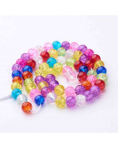 Esfera. Crackle Glass. Varios colores. 08 milímetros. 1 mm perforación. 45 uds hilo (aproximado).