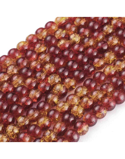 Esfera. Crackle Glass. Naranja/Rojo. 08 milímetros. 1 mm perforación. 100 uds hilo (aproximado). Esfera. Crackle Glass. Naranja/Rojo. 08 milímetros. 1 mm perforación. 100 uds hilo (aproximado).