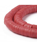 Discos. Color rojo. 4 milímetros diámetro. 1 mm grosor. 1 mm perforación. 380~400 uds hilo.