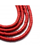 Discos. Color rojo. 6 milímetros diámetro. 1 mm grosor. 1 mm perforación. 380~400 uds hilo.