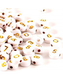 Número dorado. Moneda blanca. 7 milímetros diámetro. 1,5 mm perforación. 100 uds aproximado. Número dorado. Moneda blanca. 7 milímetros diámetro. 1,5 mm perforación. 100 uds aproximado.