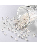 Cristal Línea Plateada. WHITE. 3 milímetros. 1 mm perforación. 40 gramos