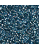 Cristal Línea Plateada. PALE TURQUOISE. 3 milímetros 1 mm perforación 40 gramos