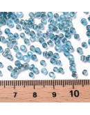 Cristal Línea Plateada. PALE TURQUOISE. 3 milímetros 1 mm perforación 40 gramos