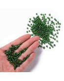 Cristal Línea Plateda. GREEN. 4 milímetros 1,50 mm perforación 40 gramos. 390 uds. aprox.