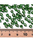 Cristal Línea Plateda. GREEN. 4 milímetros 1,50 mm perforación 40 gramos. 390 uds. aprox.