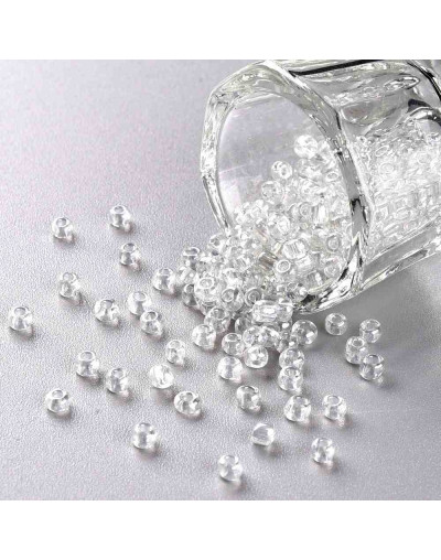 Cristal Lustrado. CLEAR. 3 milímetros. 1 mm perforación 40 gramos