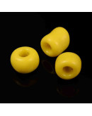 Color Sólido. YELLOW.  3 milímetros. 1 mm perforación. 40 gramos